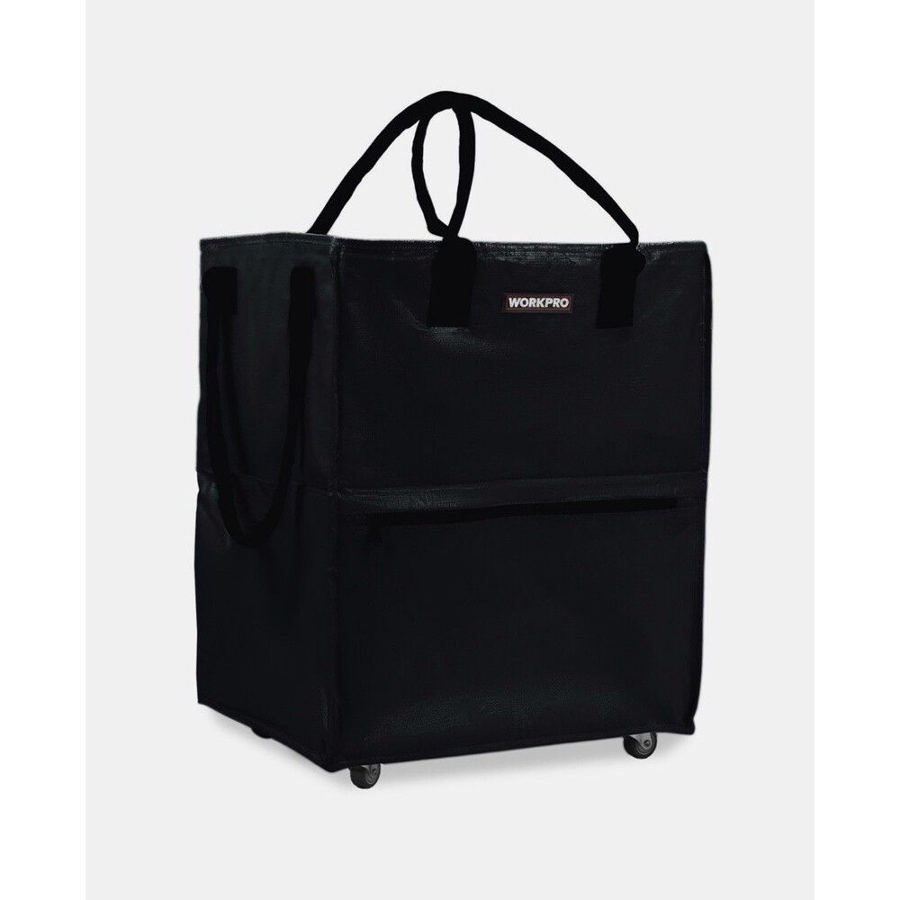 WORKPRO 36-Gallon Large Rolling Grocery Bag Tote 5 Wheels Dual Carry Storage Bag